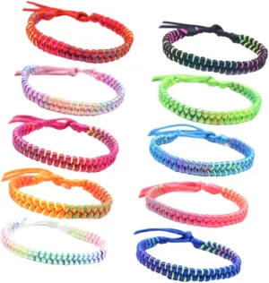 10Pcs Mixed Color Hand Woven Wrist Rope Bracelet for Men and Women Stylish Unisex Accessory Fits Any Wrist for Daily Wear and Fashionable Outfits