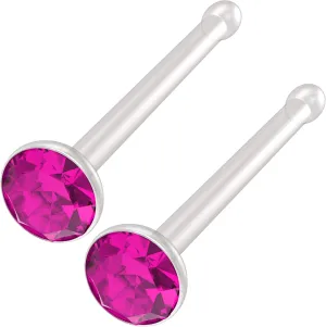 2pc 20g Bioflex Nose Bone Bioplast Cubic Zirconia 1mm Micro Flat Flexible Bendable Straight Nostril