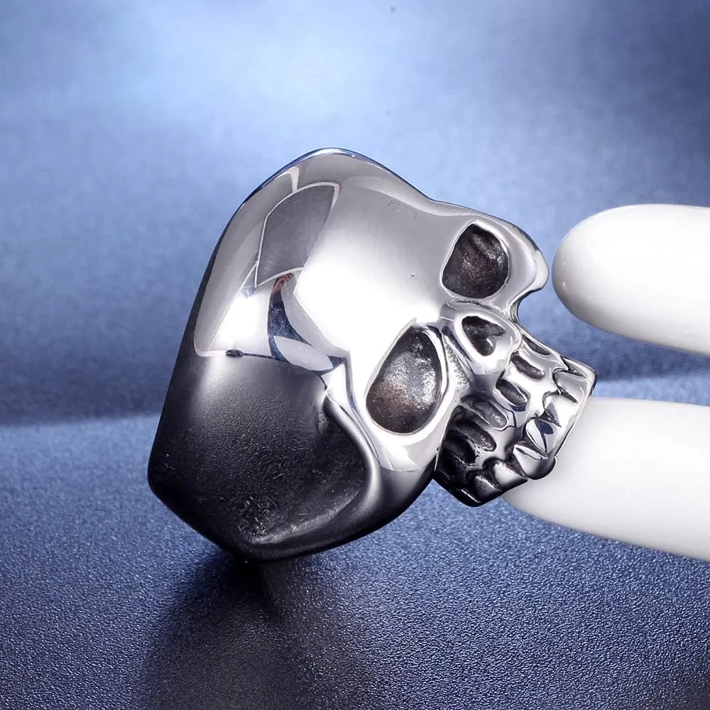 316L Stainless Steel Men's Cool Skull Head Ring Punk New Jewelry Black/Blue/Gold/Silver