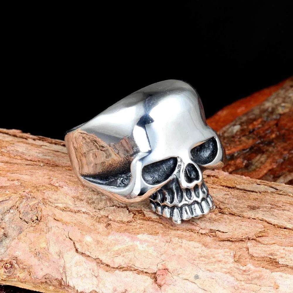 316L Stainless Steel Men's Cool Skull Head Ring Punk New Jewelry Black/Blue/Gold/Silver