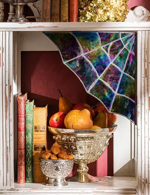 Arachne Cobweb Stained Glass Panel