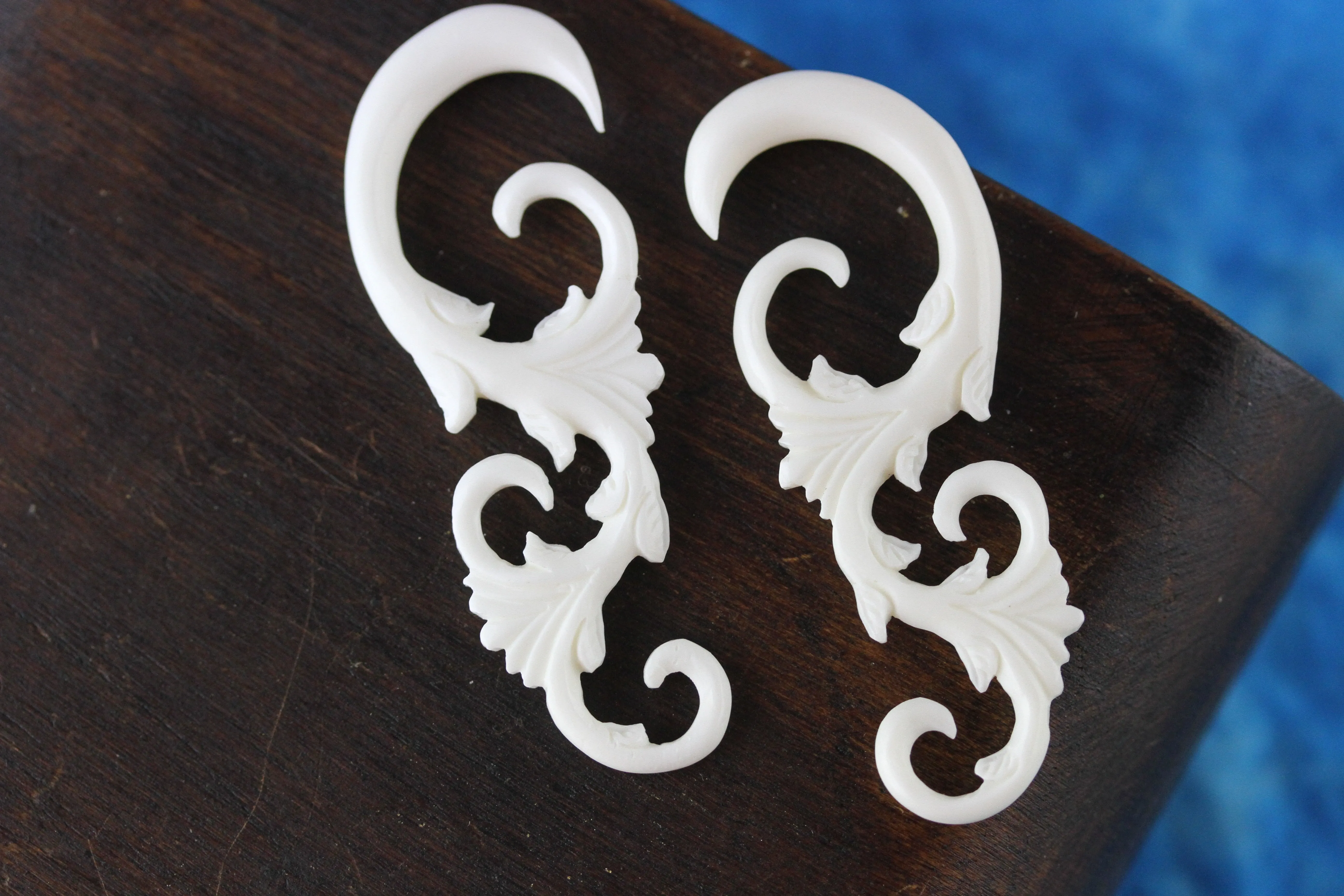 Birds of a Feather Flock Together Bone Plug Hangers (Pair) - C064