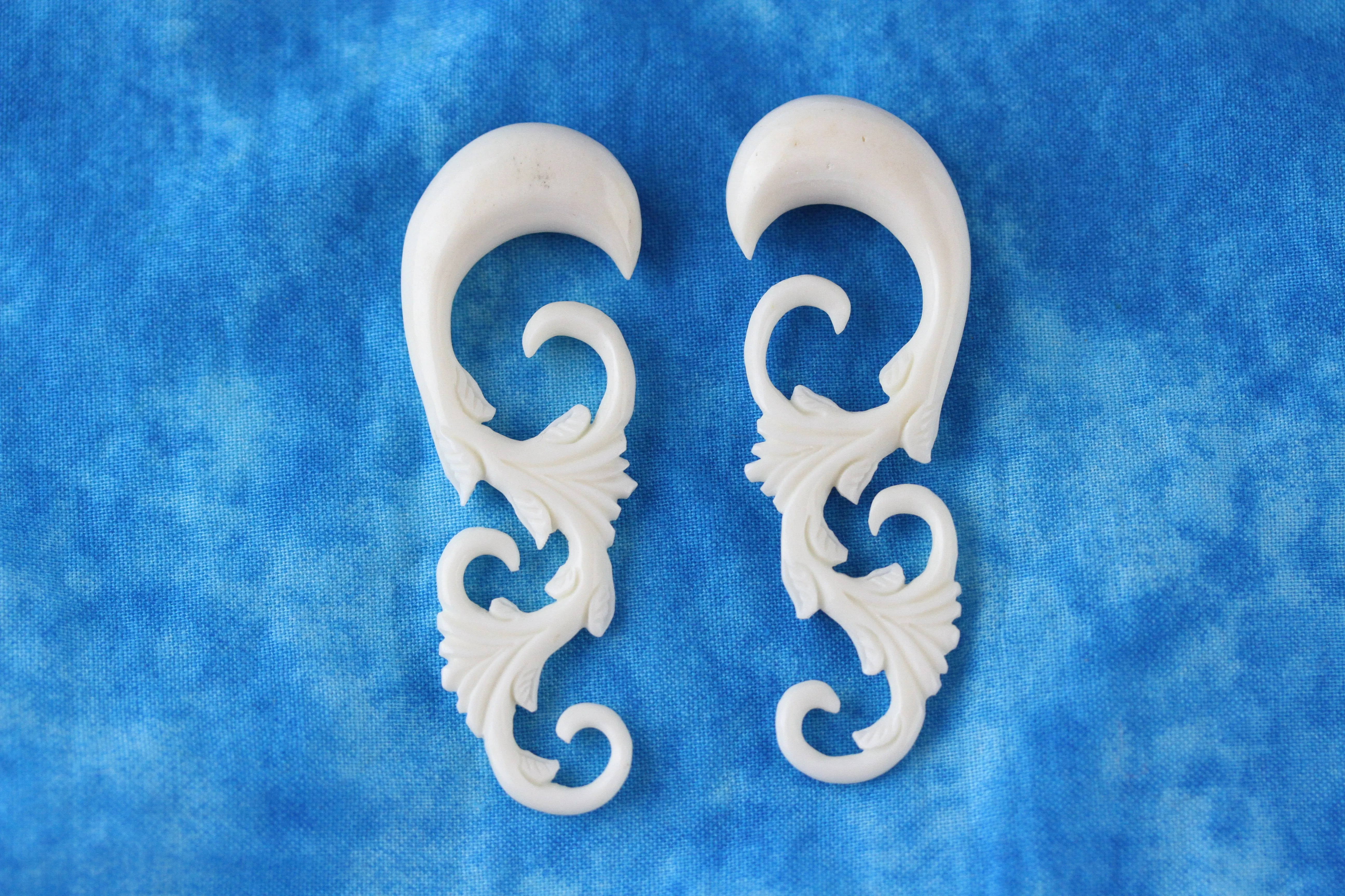 Birds of a Feather Flock Together Bone Plug Hangers (Pair) - C064