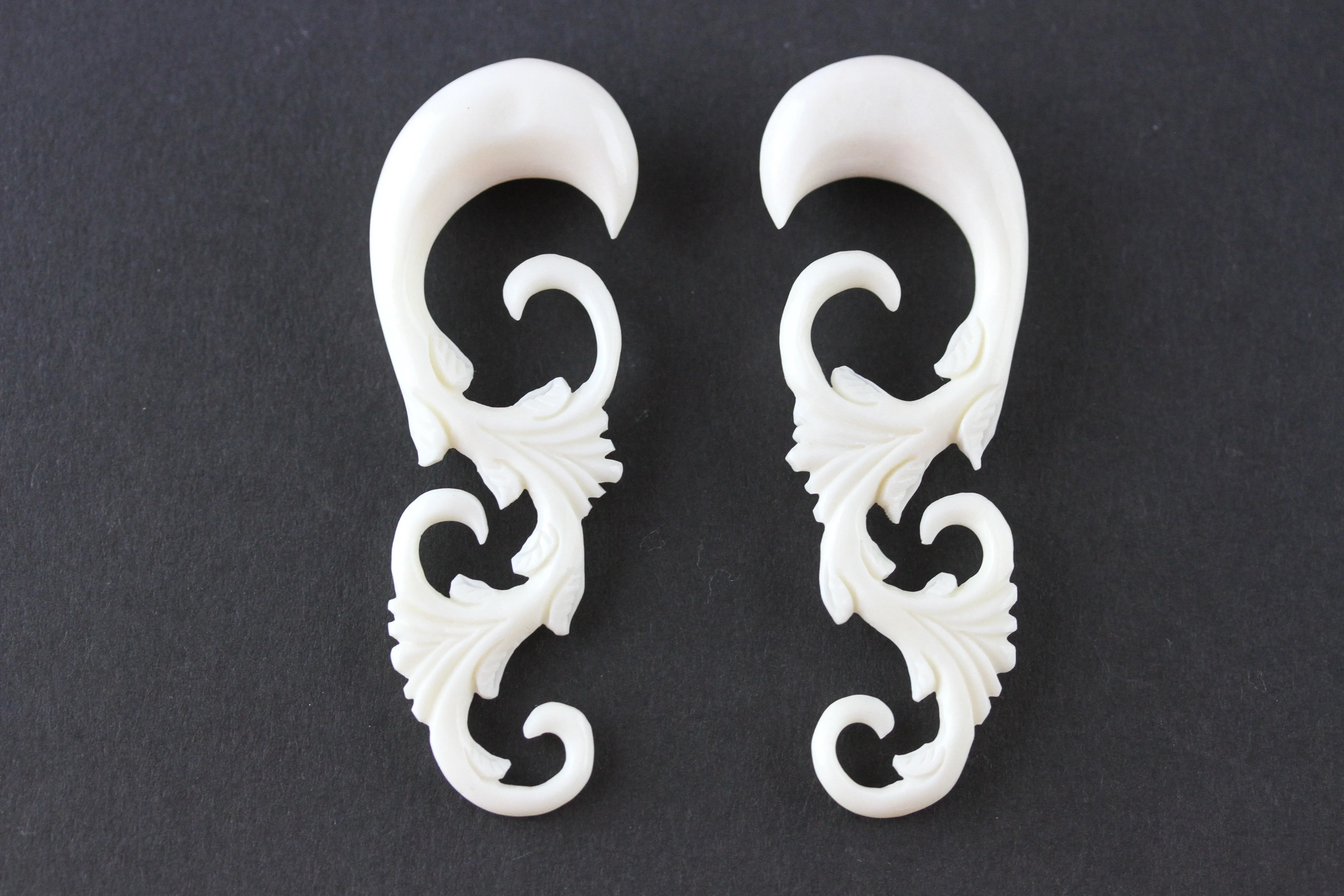 Birds of a Feather Flock Together Bone Plug Hangers (Pair) - C064