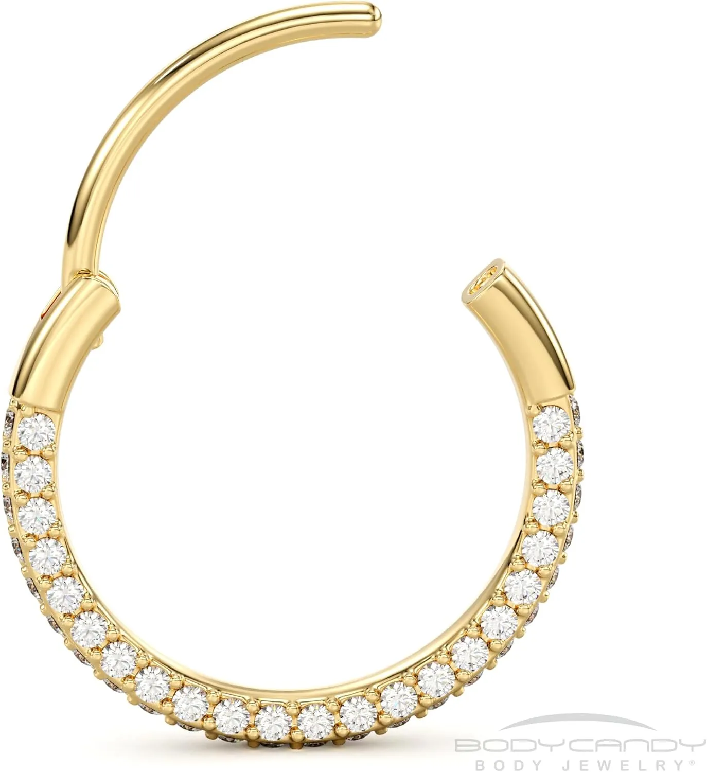 Body Candy Triple Sided Micro Gem Nose Hoop Ring - Implant Grade Titanium With Sparkling CZ Gems on All Sides - 20G Hypoallergenic Piercing Jewelry Cubic Zirconia