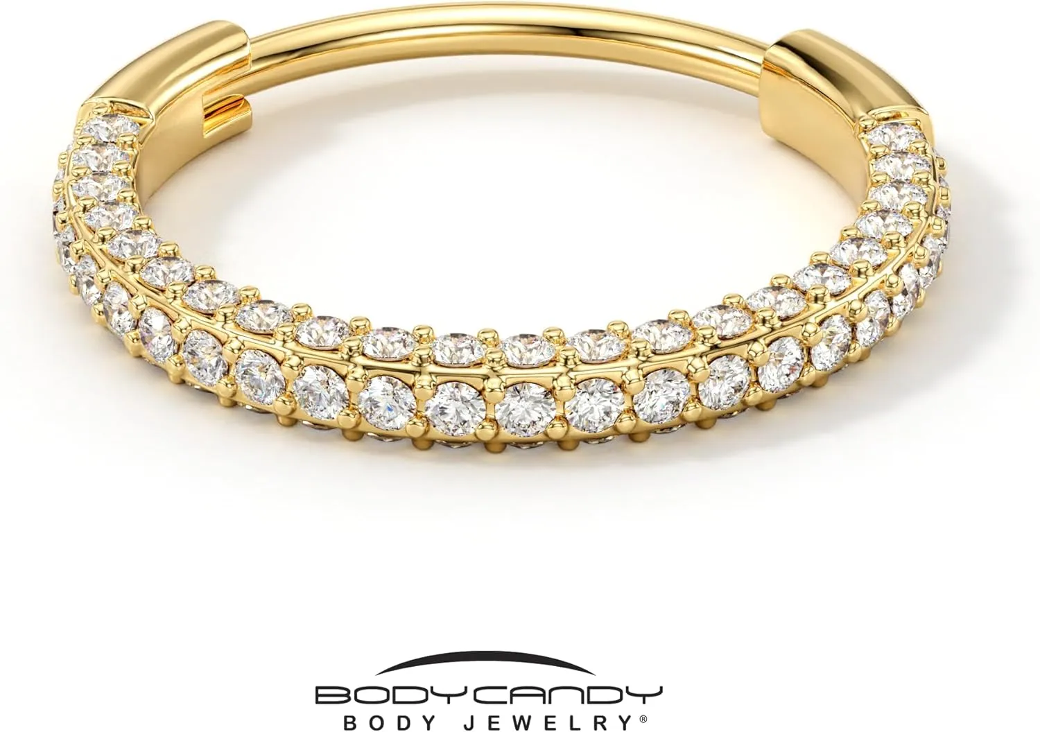 Body Candy Triple Sided Micro Gem Nose Hoop Ring - Implant Grade Titanium With Sparkling CZ Gems on All Sides - 20G Hypoallergenic Piercing Jewelry Cubic Zirconia