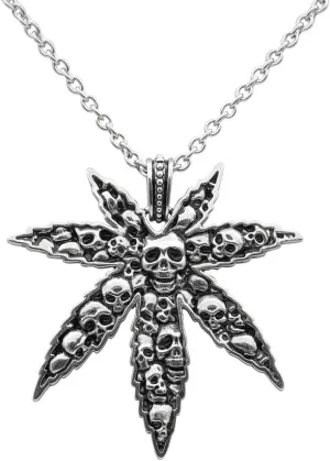 Controse Leaf and Skull Necklace