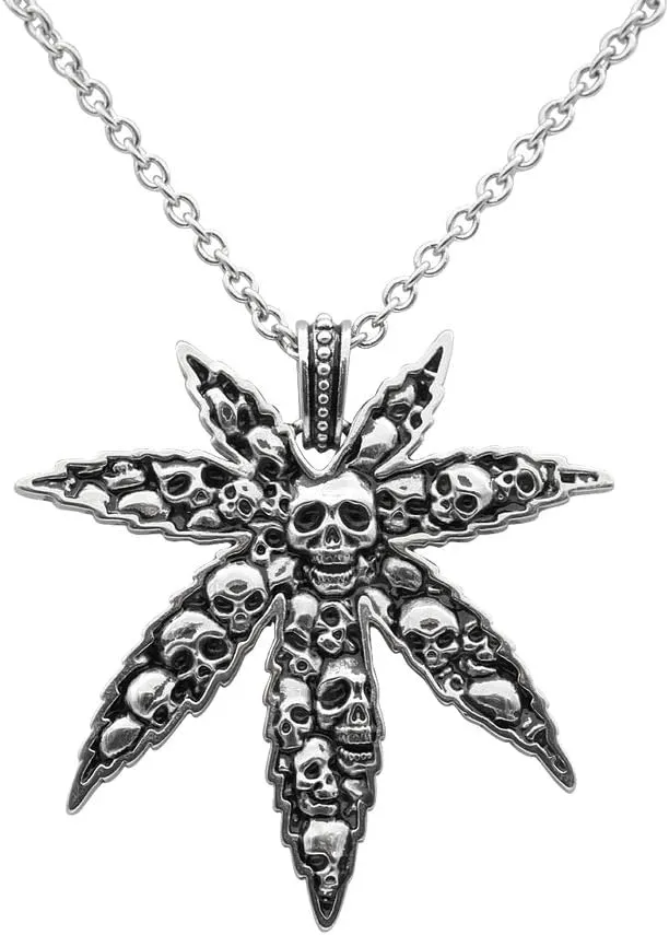 Controse Leaf and Skull Necklace