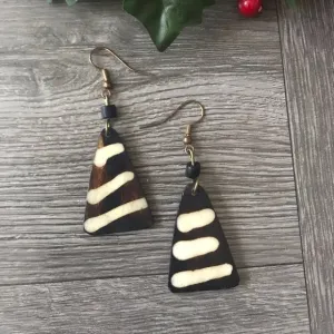 Ethnic African triangle cow bone earrings