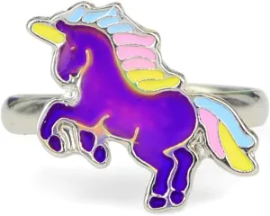 Fairy Tale Cute Unicorn Color Change Mood Ring For Girls Size Adjustable