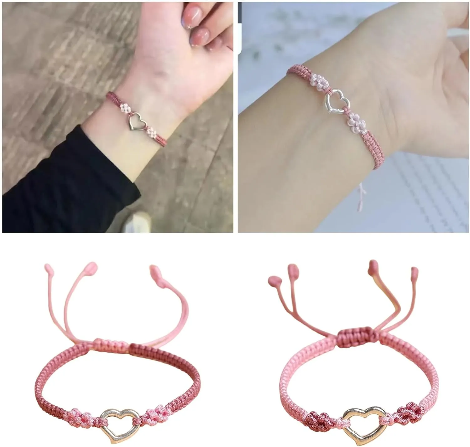 Fashionable Lovely Hollow Heart Woven Bracelets Simple Designs Woven Jewelry Accessory for Women Date Party Wear