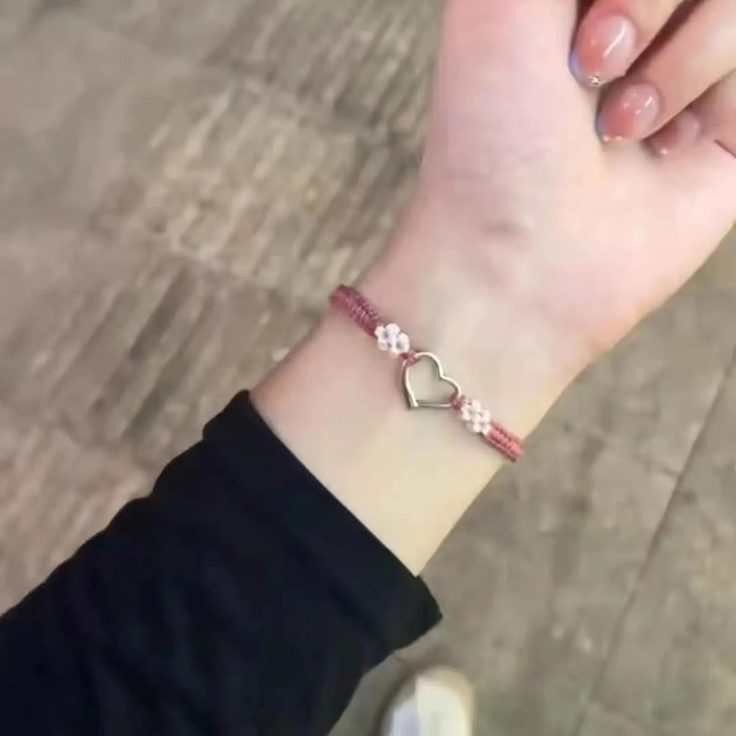Fashionable Lovely Hollow Heart Woven Bracelets Simple Designs Woven Jewelry Accessory for Women Date Party Wear