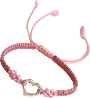 Fashionable Lovely Hollow Heart Woven Bracelets Simple Designs Woven Jewelry Accessory for Women Date Party Wear