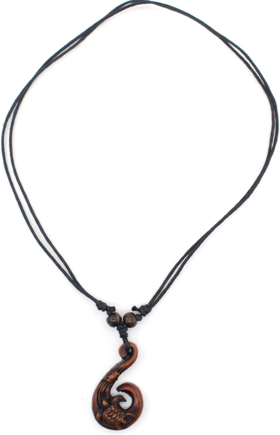 Hawaiian Maori Fish Hook Pendant Necklace,Maui Beach Sufer Tribal Necklace