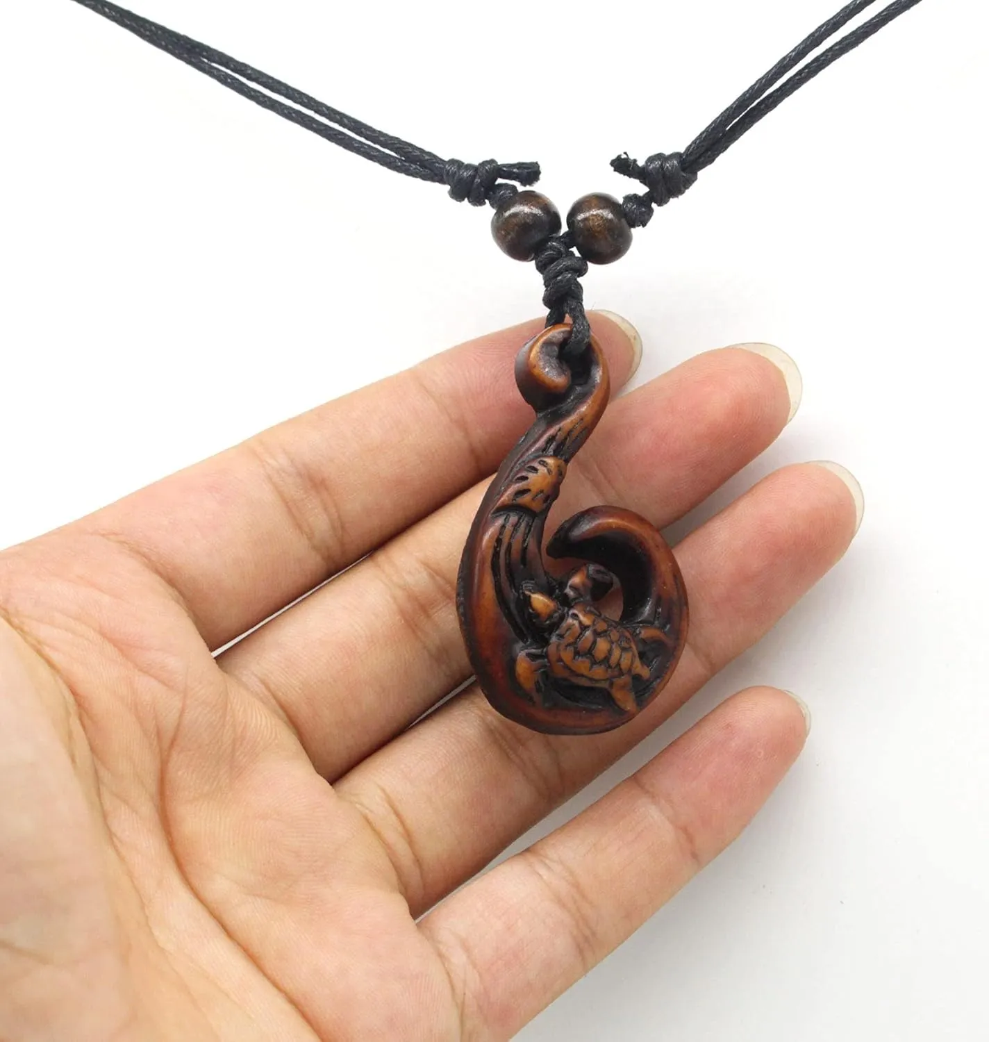 Hawaiian Maori Fish Hook Pendant Necklace,Maui Beach Sufer Tribal Necklace