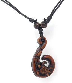 Hawaiian Maori Fish Hook Pendant Necklace,Maui Beach Sufer Tribal Necklace