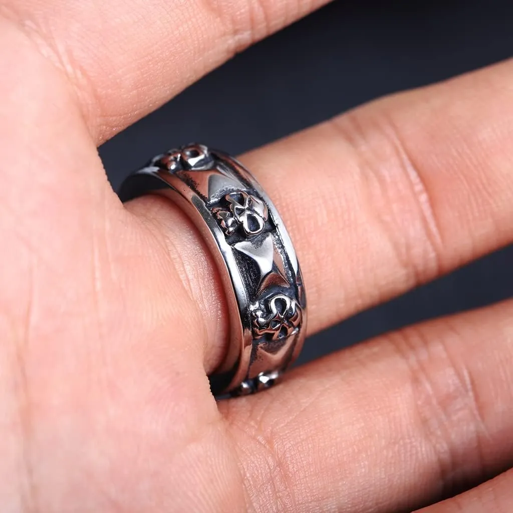 Jude Jewelers Stainless Steel Gothic Skull Biker Band Style Ring