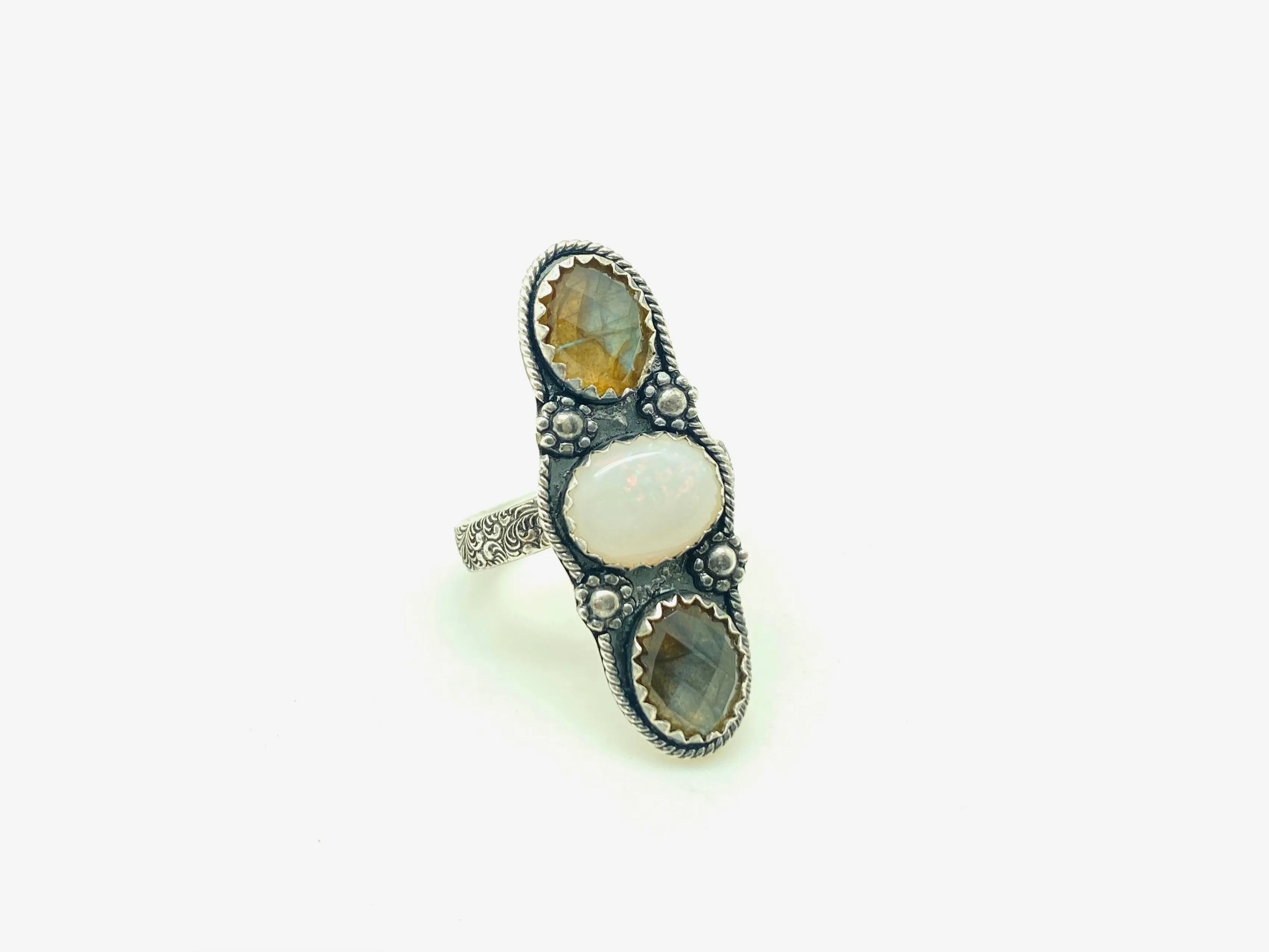Labradorite & Opal Ring (7.25)