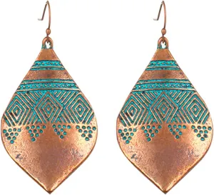 MALOYANVE Bohemian Hammered & Engraved Silver Earrings for Women Unique Handmade Vintage Boho Carved Texture Pattern Dangle Drop Teardrop Earrings Fashion Hippie Jewelry