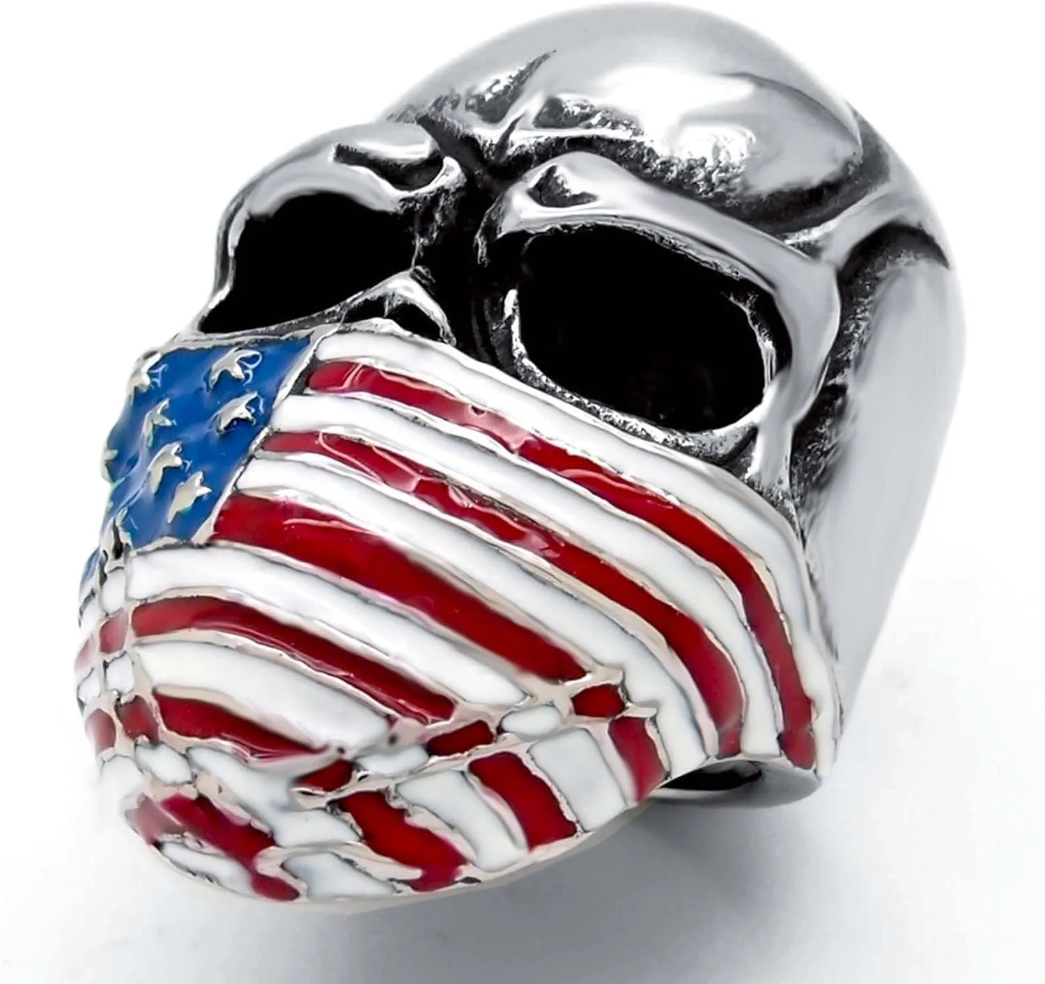 Men's Stainless Steel Ring American Flag Mask Skull Biker Rings, Us size 7 to 15