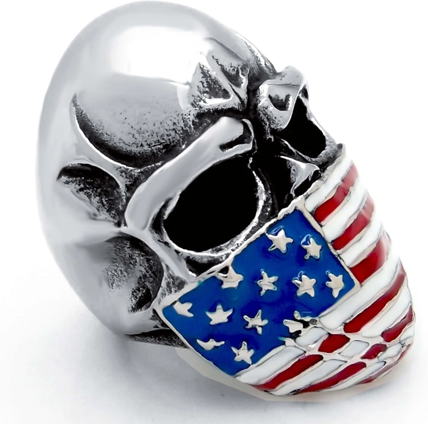 Men's Stainless Steel Ring American Flag Mask Skull Biker Rings, Us size 7 to 15