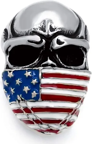 Men's Stainless Steel Ring American Flag Mask Skull Biker Rings, Us size 7 to 15