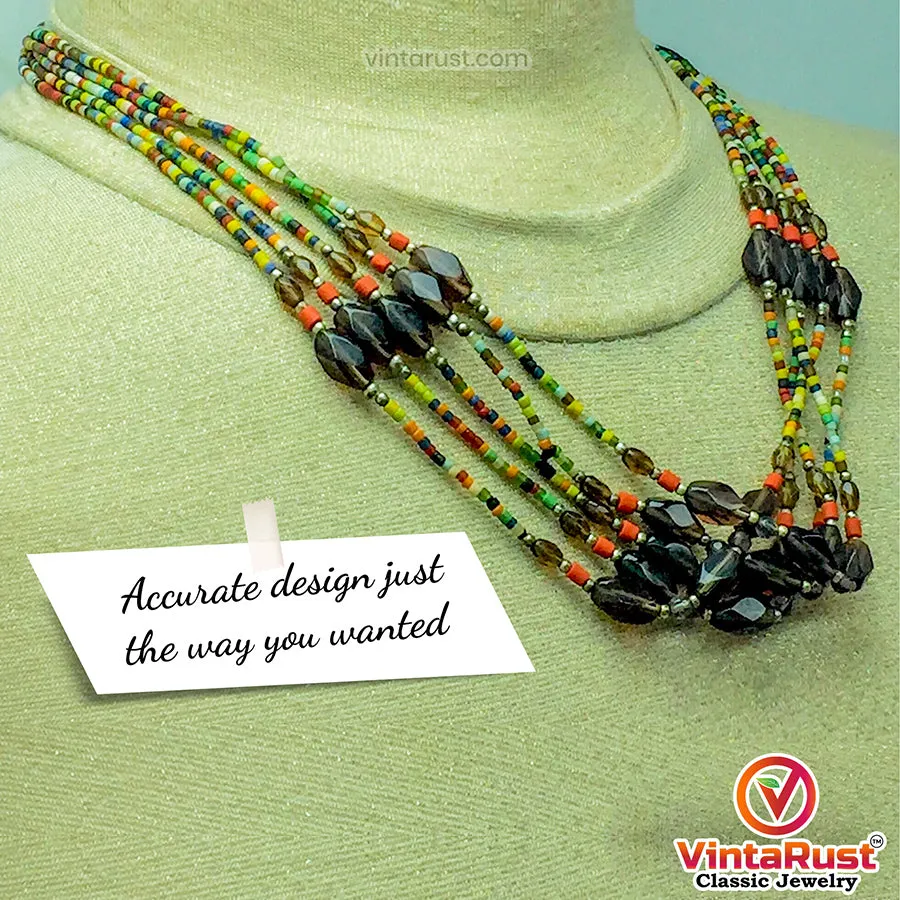 Multicolor Beaded Tribal Necklace