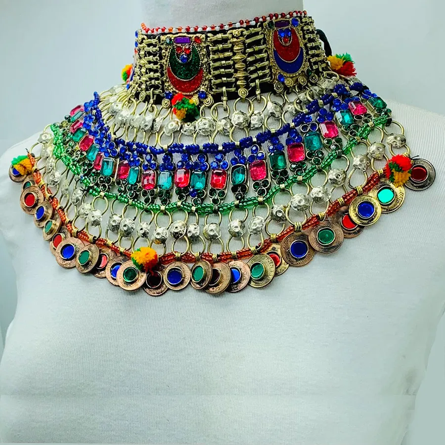 Multicolor Stone Layered Choker Necklace