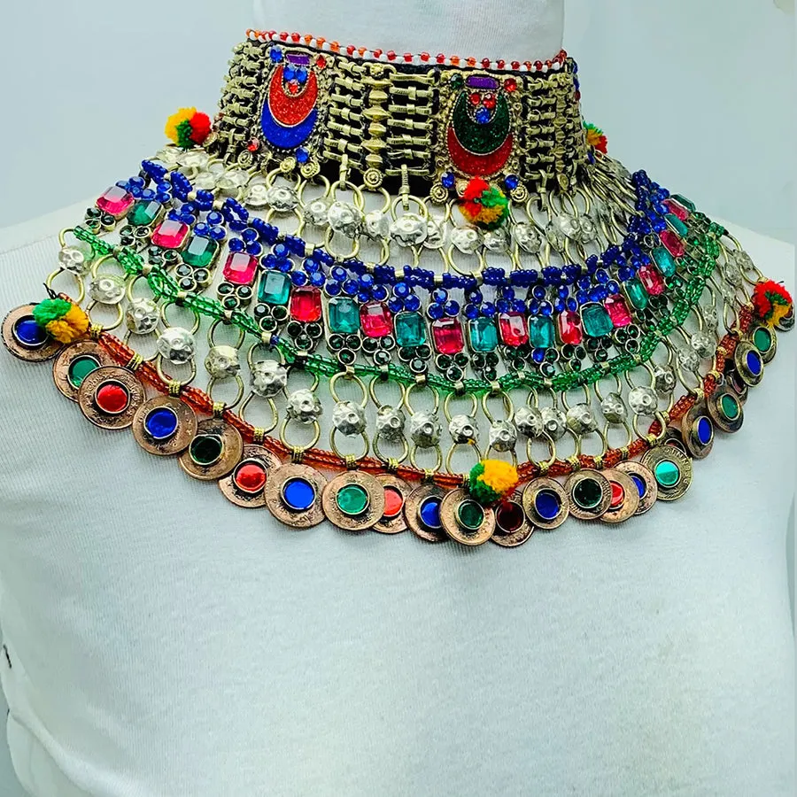 Multicolor Stone Layered Choker Necklace