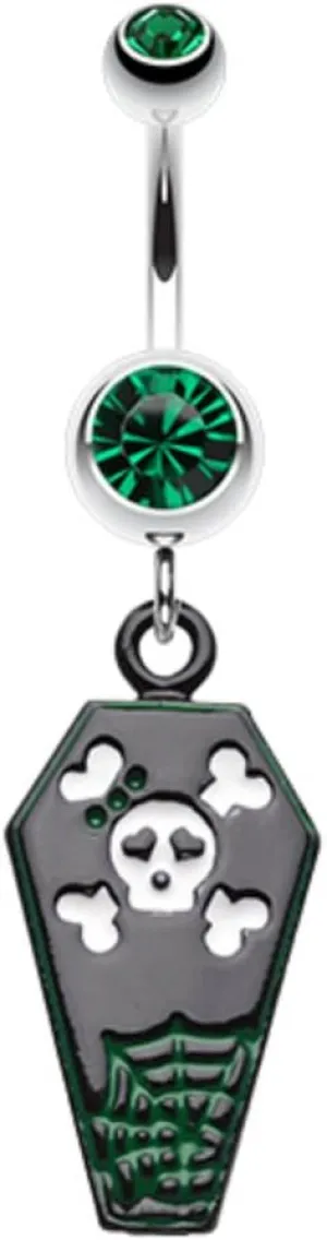 Skull & Crossbones Coffin WildKlass Belly Button Ring