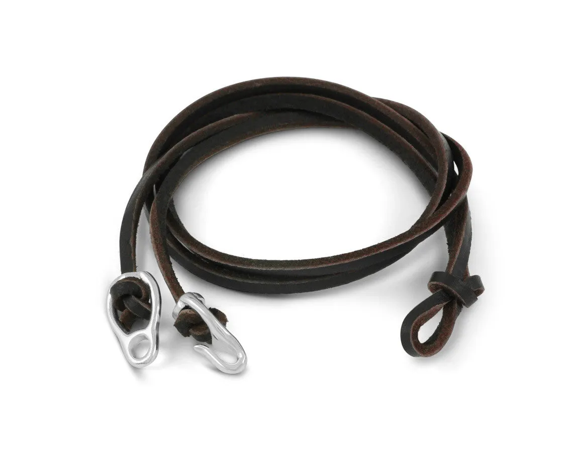 Small Bone Necklace with Garnet - Silver