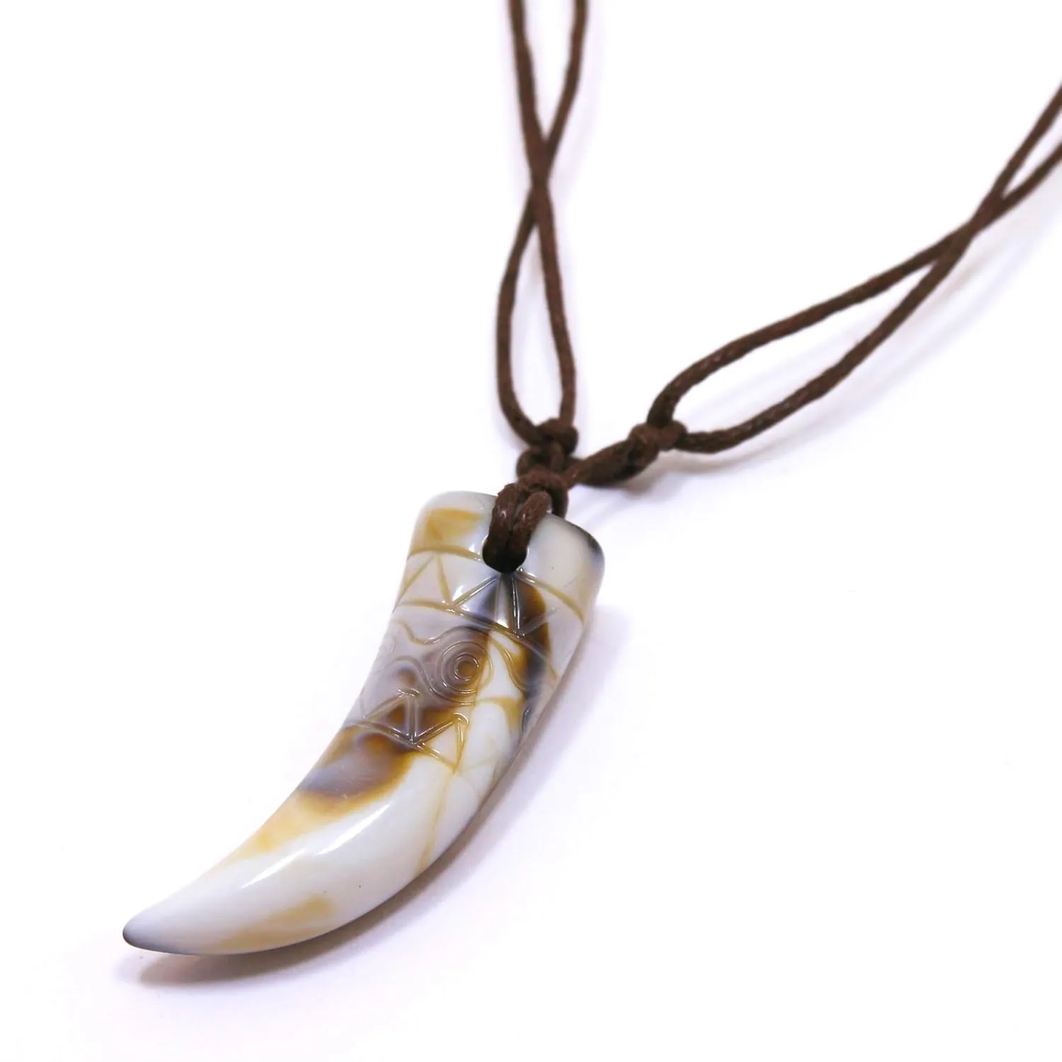 Tooth necklace faux large fang tribal teeth jewelry amulet husband Halloween gift animal talisman wolf bear bone hunter choker Mens lion tiger African safari jewellery native tribal caveman jewelry