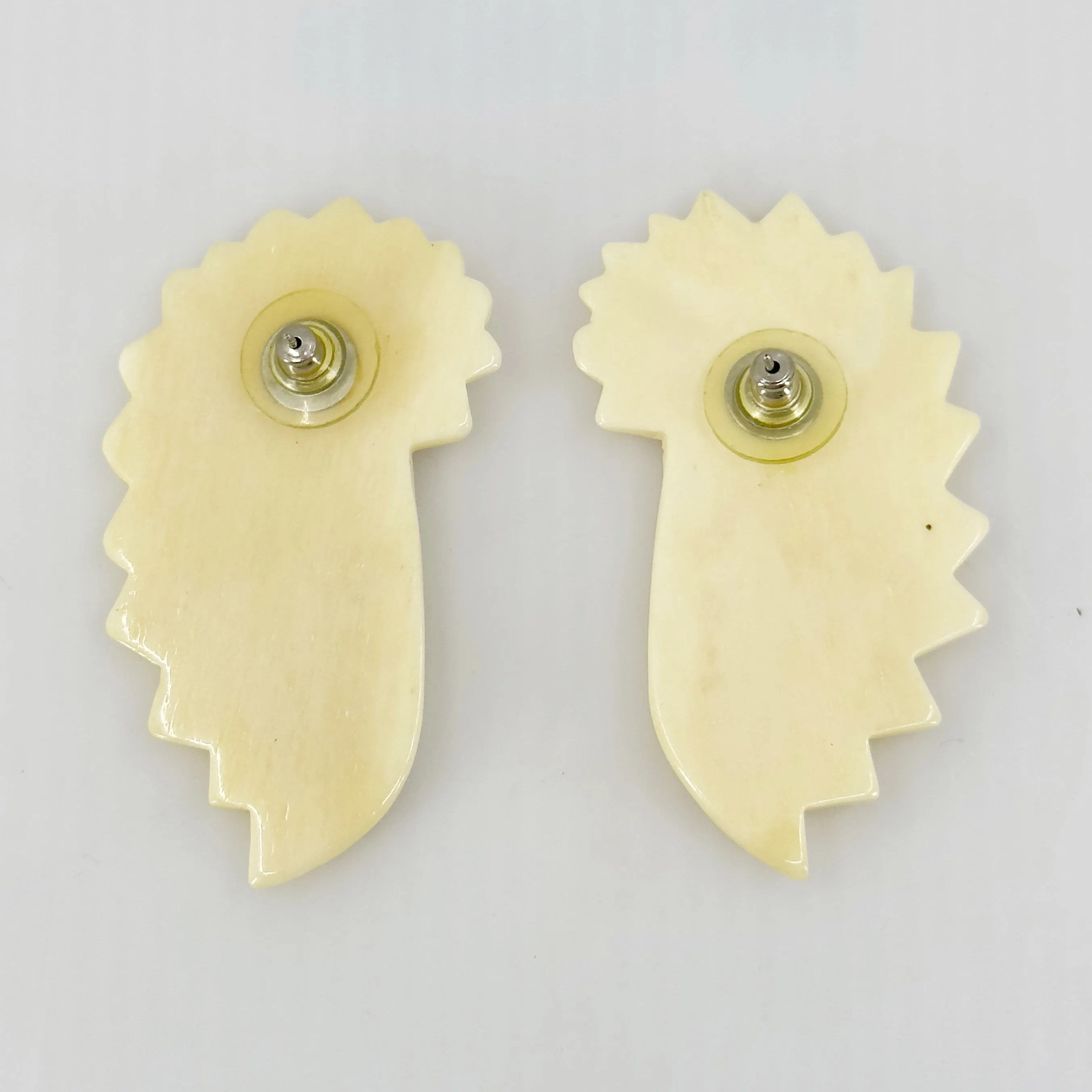 Vintage carved bone earrings